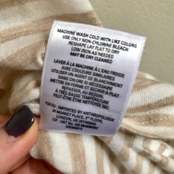 Anthro Little Yellow Button Daystripe Tee, Size XS - Picture 10 of 13